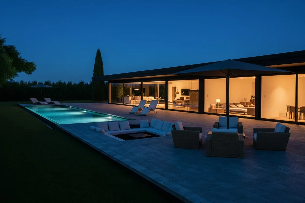 Casas Minimalistas - Noturno